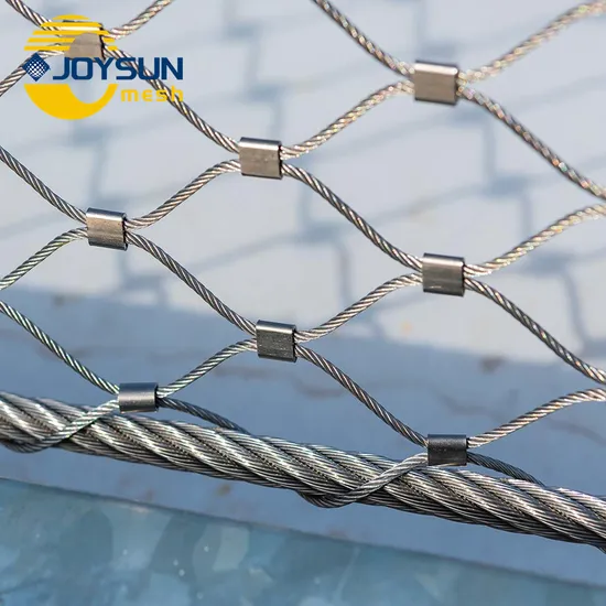 Diamond Hole 1 2 Inch 3 Inches 304 316L Stainless Steel Flexible Wire Rope Mesh Netting for Bid Aviary Protective Net Fence Wire Mesh Safety Net 