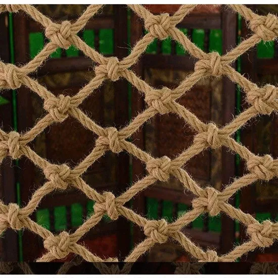 Jute Decorative Net Hemp Cord Garden Fence Protection Swing Netting 